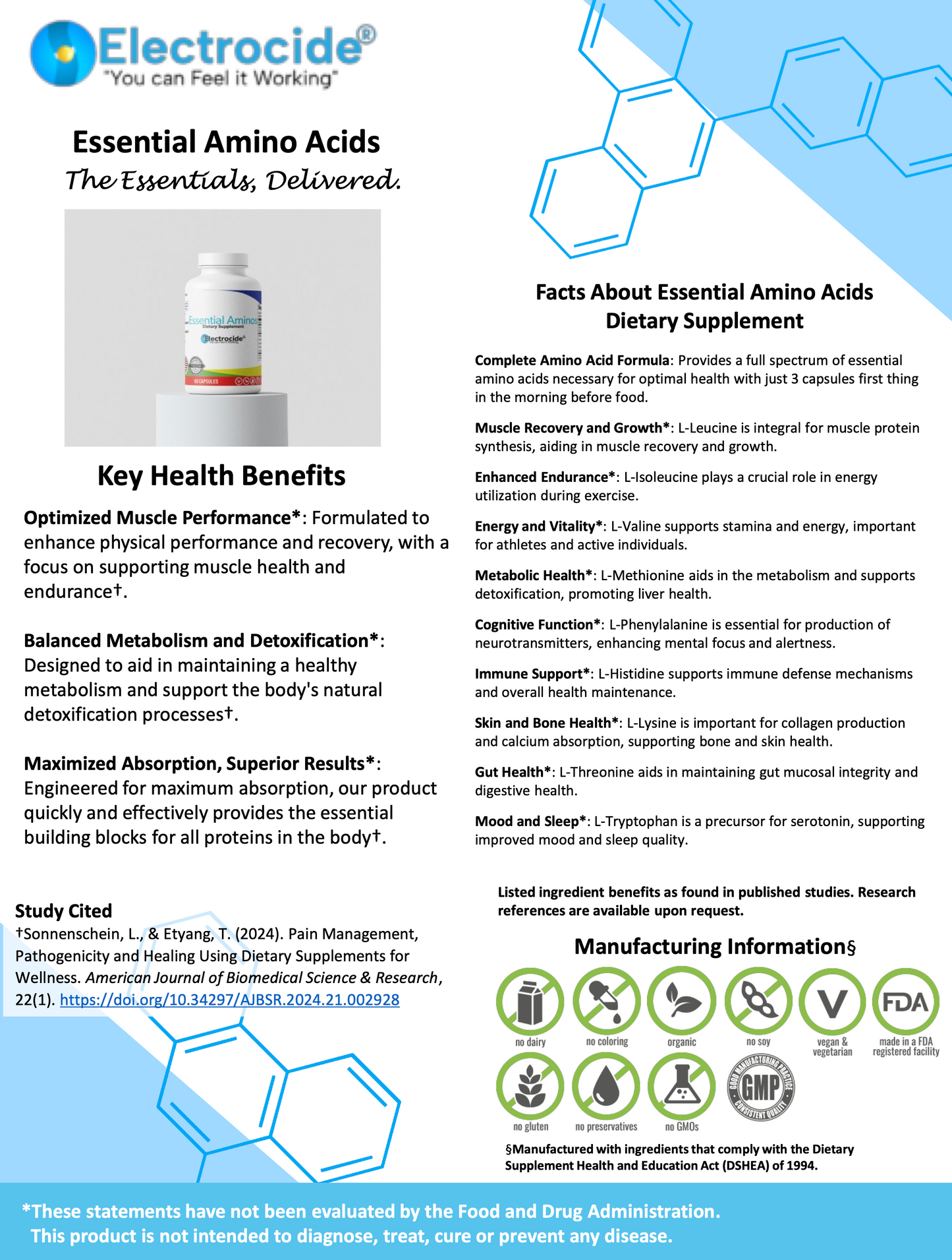 Essential Amino Acids - Electrocide