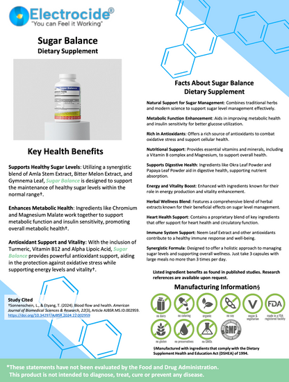 Sugar Balance - Electrocide